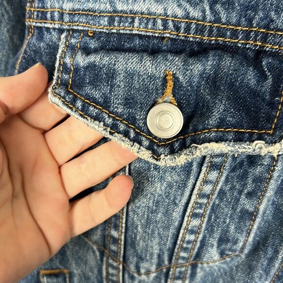 Victoria's Secret Unveil Jean Trucker Jacket Sherpa Collar Women's Size Medium - Picture 6 of 9